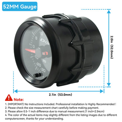 Dofi 2" 52mm 7 Colors LED Dual Display Boost Water Oil Temp Oil Pressure Voltmeter Air Fuel Ratio EGT Tachometer Car Gauge