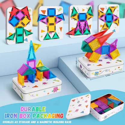 Magnetic Building Blocks DIY Magnets Toys Colorful STEM Stacking Architectural graphic Assembly Learning Educational Gift Toys