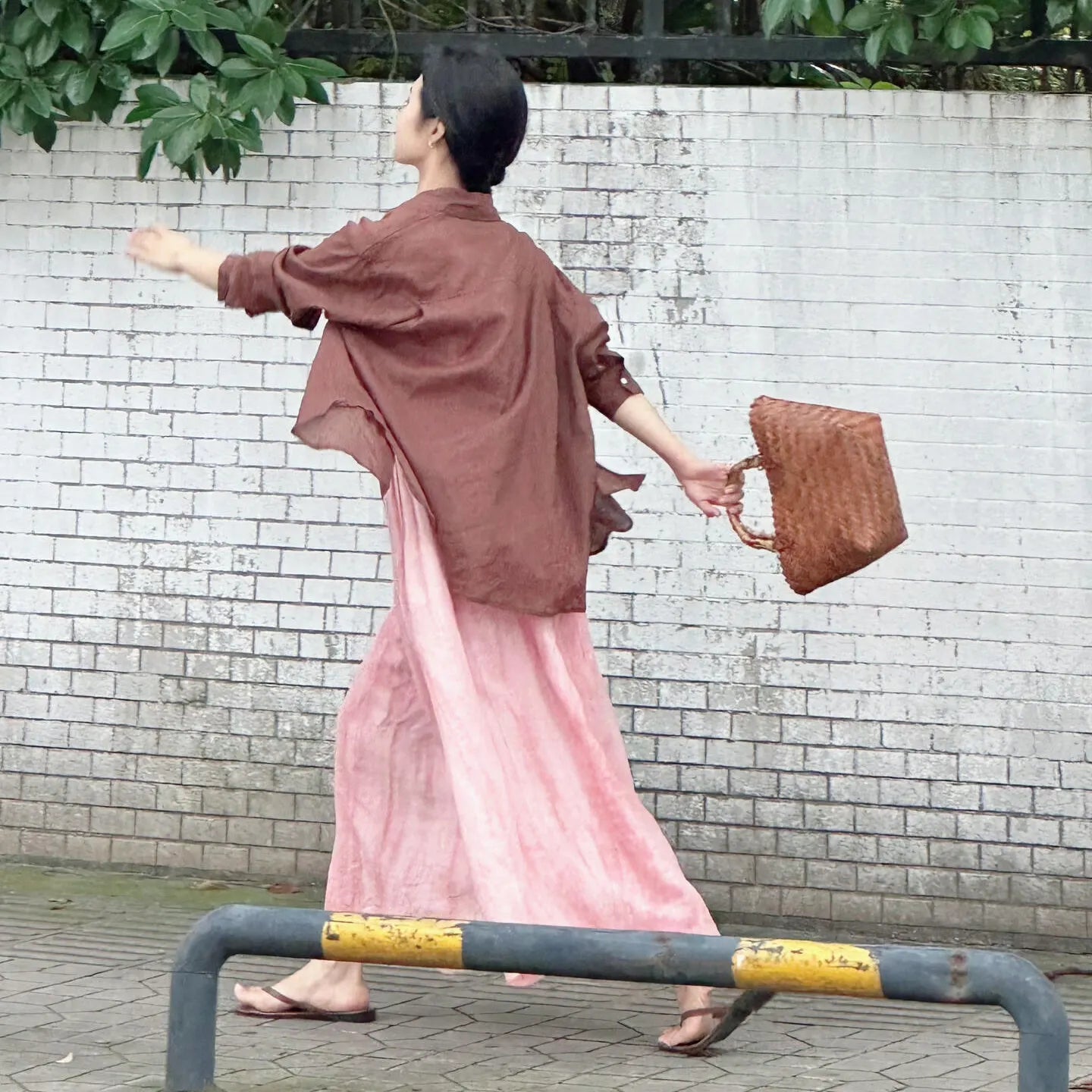 Summer Pink Strapless Maxi Dress Women's Loose plus Size Casual Slimming Skirt Sleeveless Long Dress Holiday Style