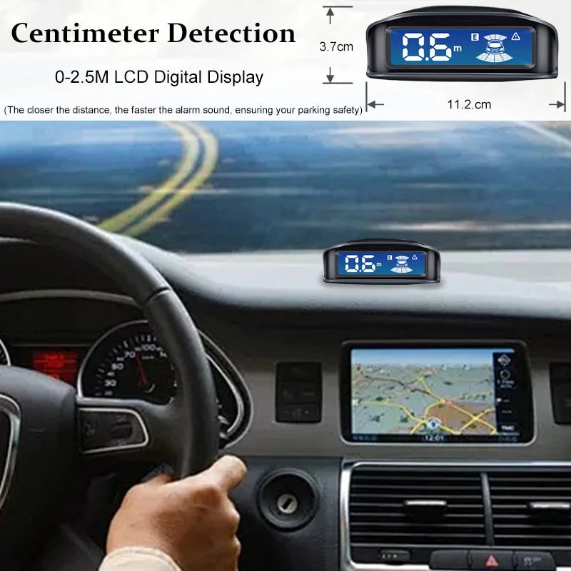 Auto Parktronic 8-Sensor Parking Radar Backlight LCD Monitor Universal Reverse Detection System For Cars
