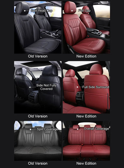 For Tesla Model Y 2020 2021 2022 2023 2024 2025 PU Leather Custom Car Seat Covers Full Set Interior Protector Accessories
