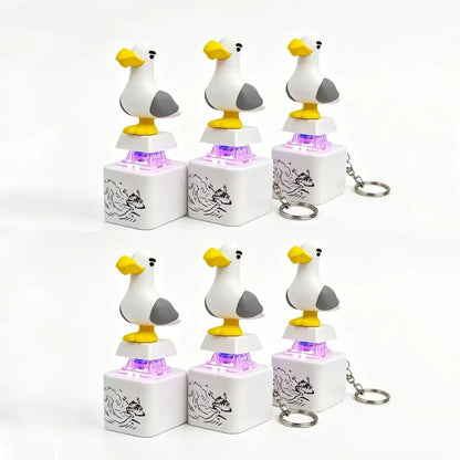 New Mine Bird Voice Keys Luminous Electronic Pendant Keyboard Decompression Sound Little Seagull Creative Keychain USB Model