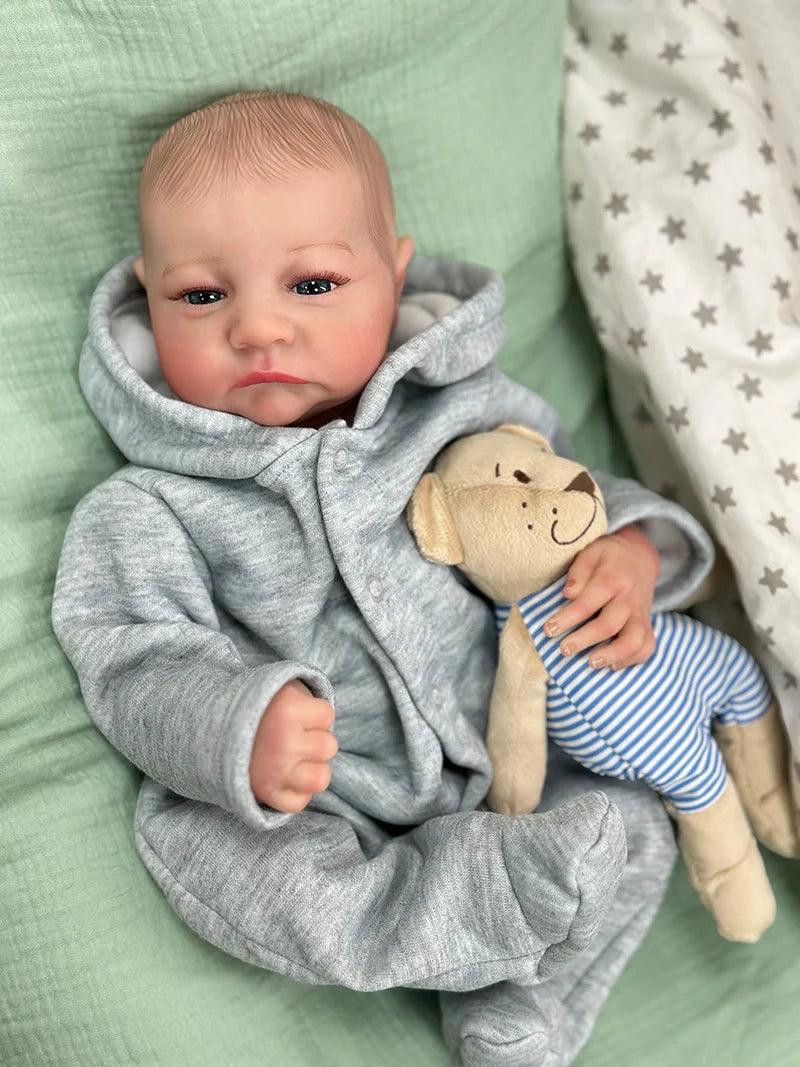 Cokela 19inch/48cm Real Baby Doll Reborn Doll Soft Touch Realistic Silicone Reborn Baby Doll With Hand-Drawing Hair