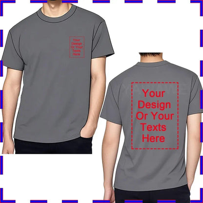 Personalized Men T-Shirt Your Design Here Black Cotton Summer Top Fashion Birthday Present Your Design Here High Quality Tees