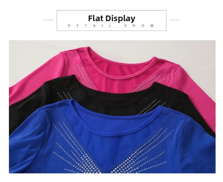 Sexy Hollow out Mesh Seven Quarter Sleeve Fashion Trend Summer T-Shirt Women Slimming Versatile Top Half Sleeve Small Shirt