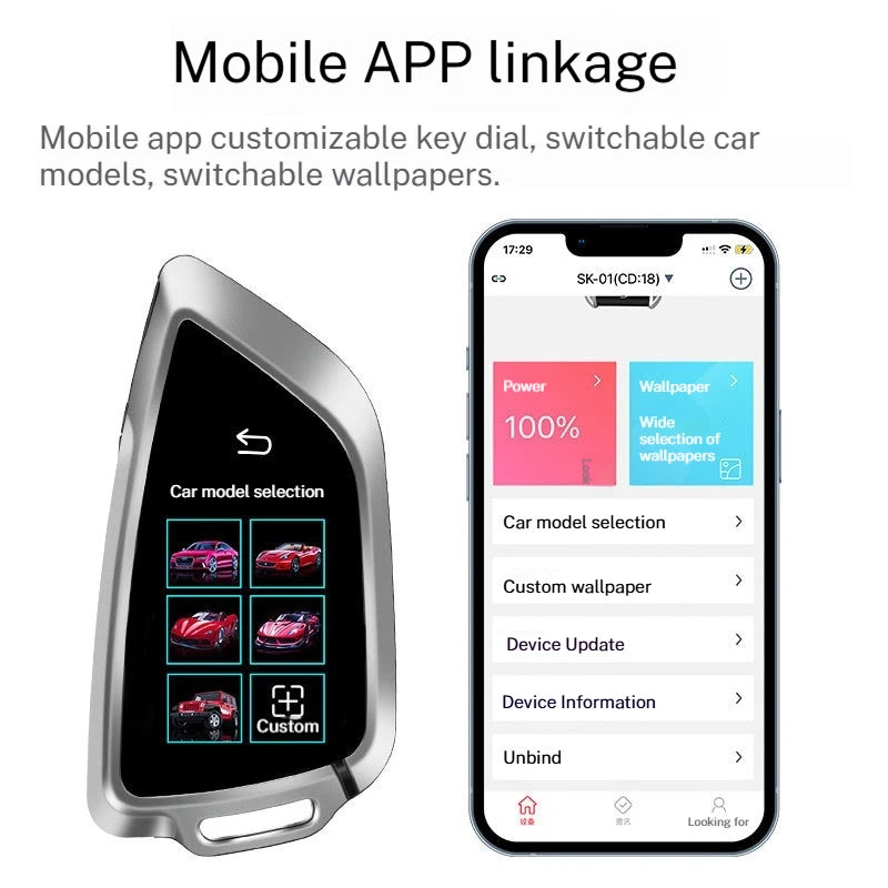 LCD Touch Smart Car Key Connect With Mobile Phone For BMW Benz Audi Land Rover Lamborghini Cadillac Toyota Honda BYD Ford Tesla