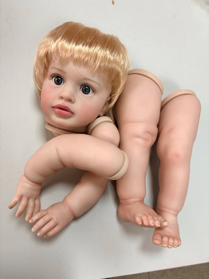 26'' Huge Size Reborn Pippa Unassembled Doll Parts 3D Pained Skin with Rooted Hair Cloth Body and Eyes DIY Doll Kit