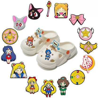 Girl 16-100pcs Cartoon Shoe Charms For Slides Clogs Sandals,PVC Shoe Decorations Accessories Buckle For Christmas Birthday Gifts