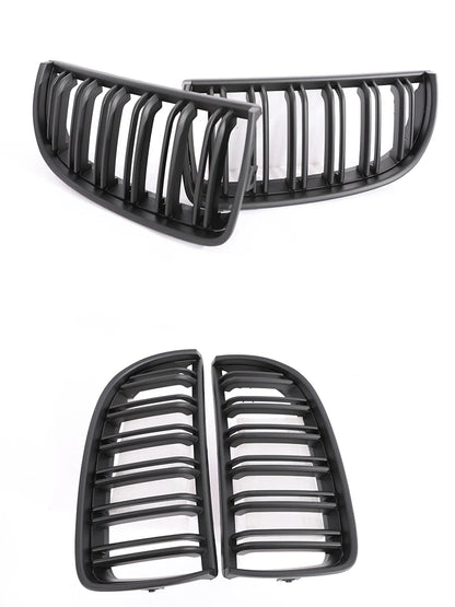 Carbon Fiber Chrome M Color Chrome Gloss Matte Black Grille Kidney Grill For BMW 3 Series E90 E91 Pre-Facelift 2005-2008 320 330
