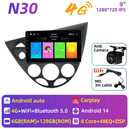 Car Multimedia for Ford Fiesta 1995 - 2001 Focus MK1 1998 - 2004 Car Radio GPS Navigation Android Stereo Carplay Auto 2 Din 4G