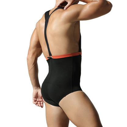 Men's shapewear, high elasticity, tight fitting, casual, sports, fitness, beauty, sexy base, one-piece suspender underwear