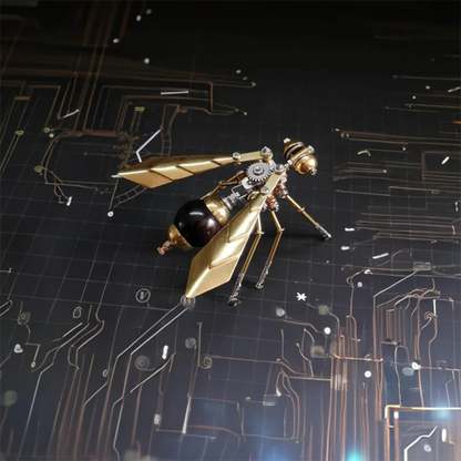 3D Cyberpunk Machinery DIY Metal Assembled Model Bee Series Insect Craft Puzzle Kit Ornament Kid Three-dimensional Creative Gift