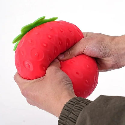 Giant Strawberry Squishy Toy Extra Large Size Strawberry Fidget Toys Slow Rising Shapeable Venting Ball for Adults Friends Gifts