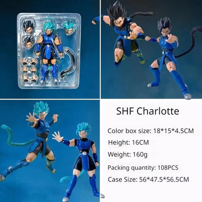 Anime Dragon Ball Legends Shallot Super Saiyan Blue Posable Action Figure Collectible Model With Extra Heads Hands Tail Parts
