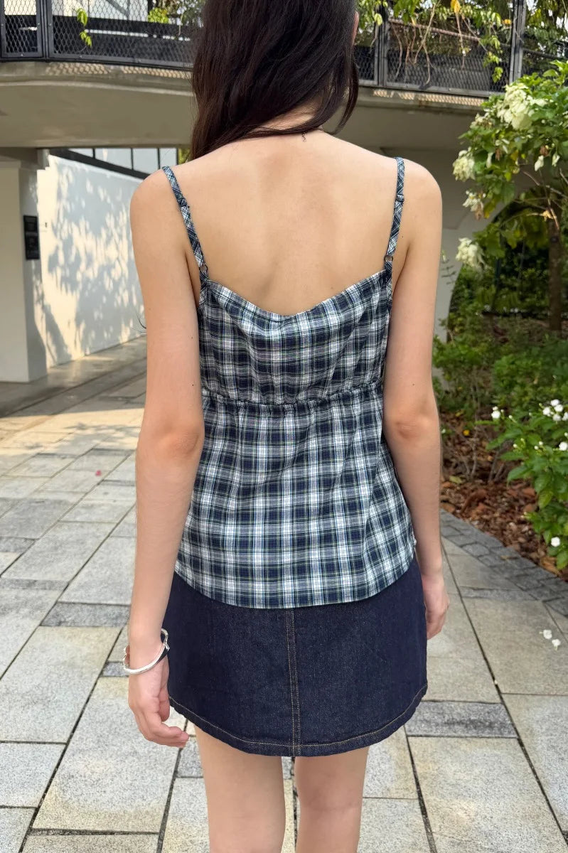 Brandy Melville Pure Cotton Three-Button Base Layer Vest Sweet Style V-Neck Sleeveless Tank Top for Women Spring Summer