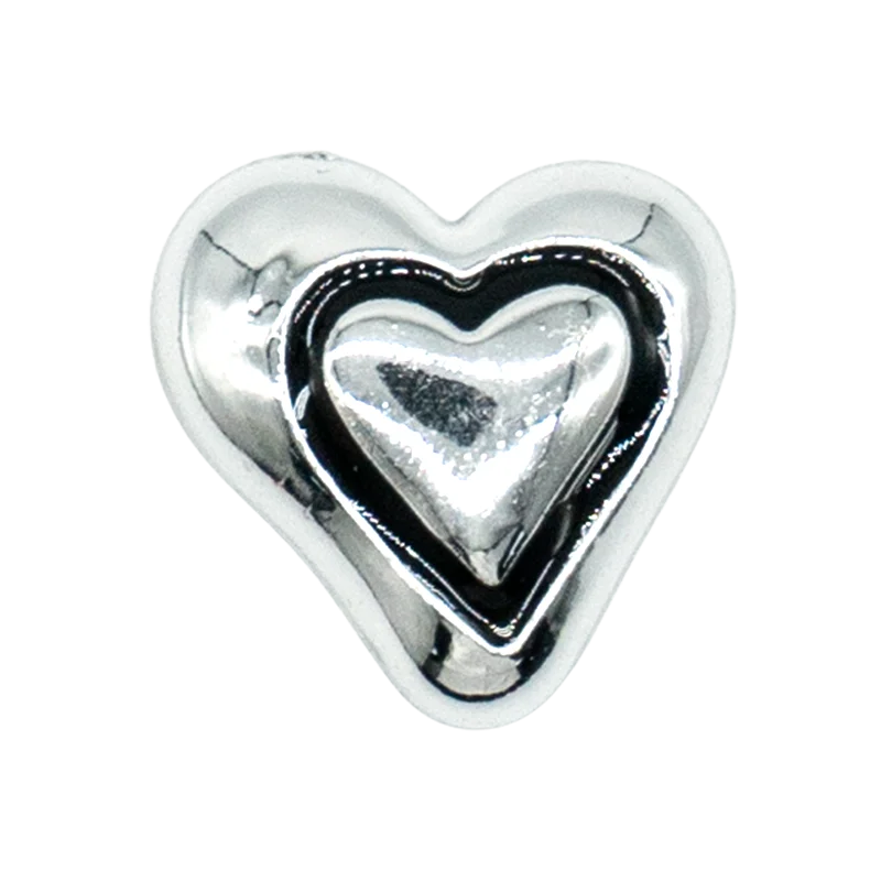 1/20pcs Silvery Metal Clog Charms Bling Luxury Style Crown Heart Fashion Women Men Shoe Charms Jean Set Metal Shoe Accessories
