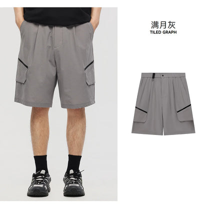 Metersbonwe Men Cargo Bermuda Shorts 2026 Summer New Loose Fit Straight Leg Casual Shorts Outdoor Trendy Waterproof Zipper Short