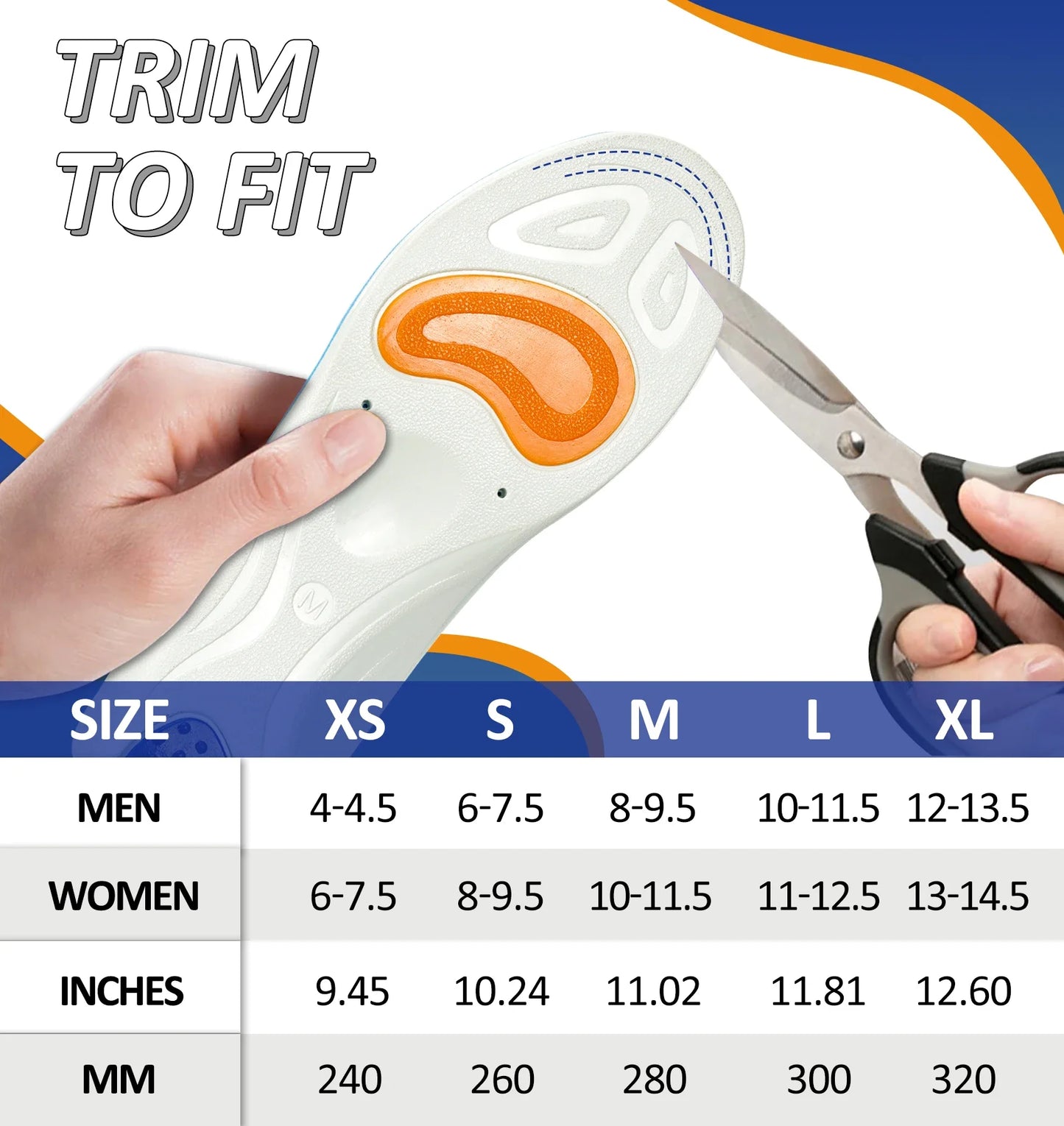 iFitna PU Arch Support Shock Absorb Plantar Fasciitis Pain Relief Men Orthopedic Insole Women Sneaker Flat Feet Sport Insert