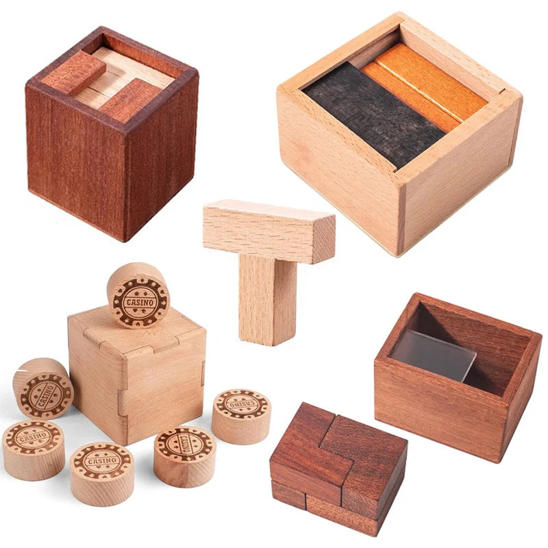 High Difficulty Impossible Wooden Puzzle Box Brain Teasers For Adults Teens IQ Test Toys Educational Mind Challenge Games