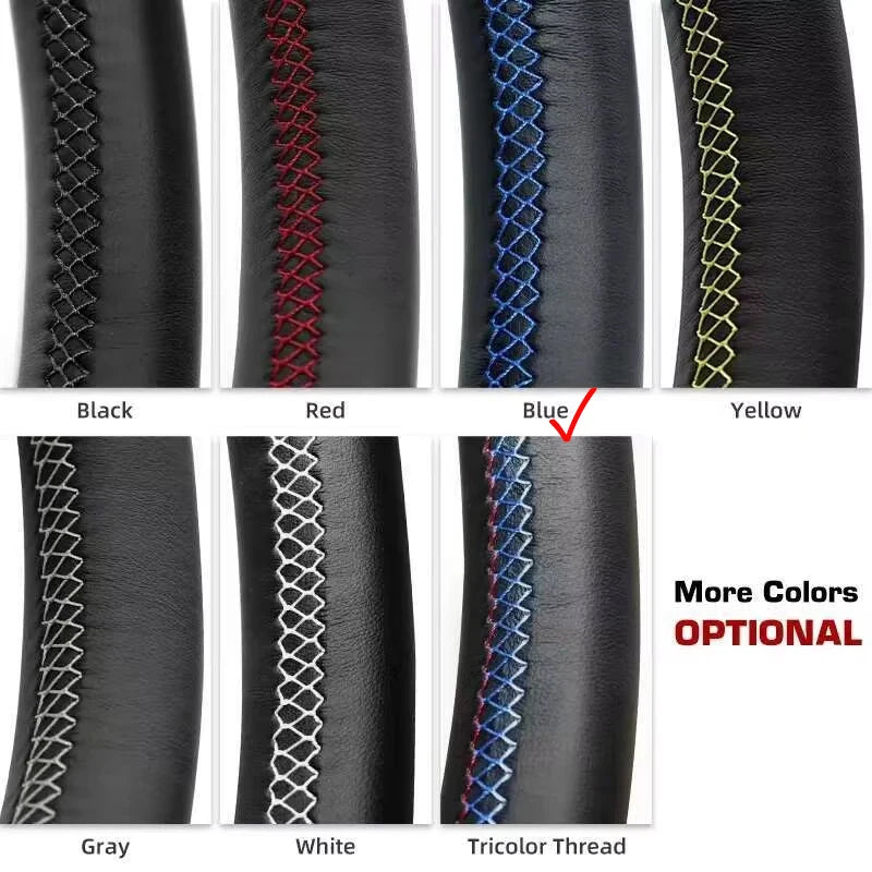 For Seat Leon Cupra R Leon ST Cupra Leon ST Cupra Ateca Cupra Ateca FR Anti-Slip Black Suede Braid Car Steering Wheel Cover