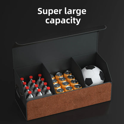 Car Suede Trunk Organizer Large Capacity Leather Foldable Storage Box Portable Multifunctional Tool Organizer Car Accessories
