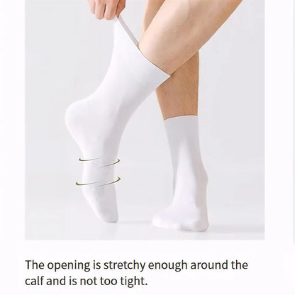 ZEXOLAP 2025 High Quality Casual Men's Business Socks Summer Winter Cotton Socks Quick Drying Black White Long Sock Plus Size US