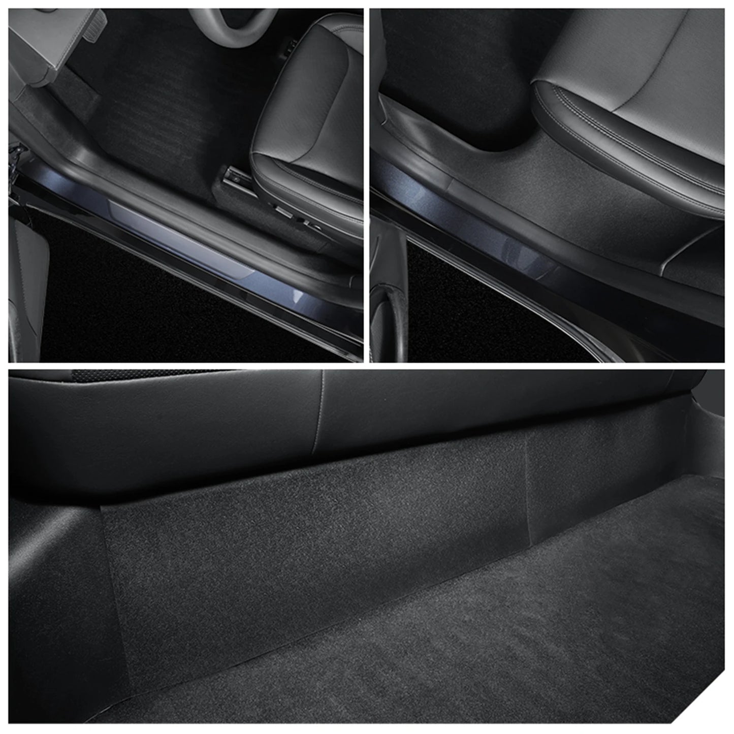 LUCKEASY for Tesla Model Y Launch 2025 2026 Juniper Central Control Side Anti-kick Pad TPE Door Sill Strip Guard Protection