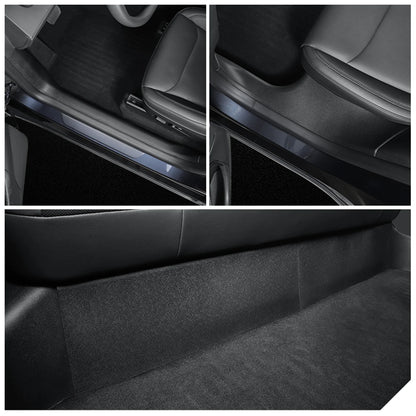 LUCKEASY for Tesla Model Y Launch 2025 2026 Juniper Central Control Side Anti-kick Pad TPE Door Sill Strip Guard Protection