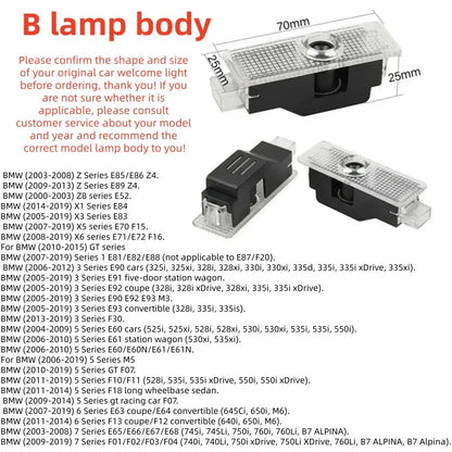 2PCS brand new LOVE badge HD style car door welcome light for BMW love decoration accessories car logo light.