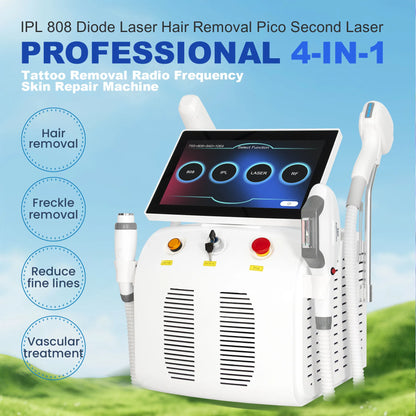 4 IN 1 Soprano Titanium Ice Platinum RF Diode 755 808 940 1064nm 4 Wave Laser ND:YAG Machine Painless Hair Removal Machine
