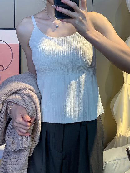New 2025 Women's Slimming Long Tank Top Beautiful Back Bralette Innerwear Outerwear Base Layer Strap Vest Fashionable Polyest...