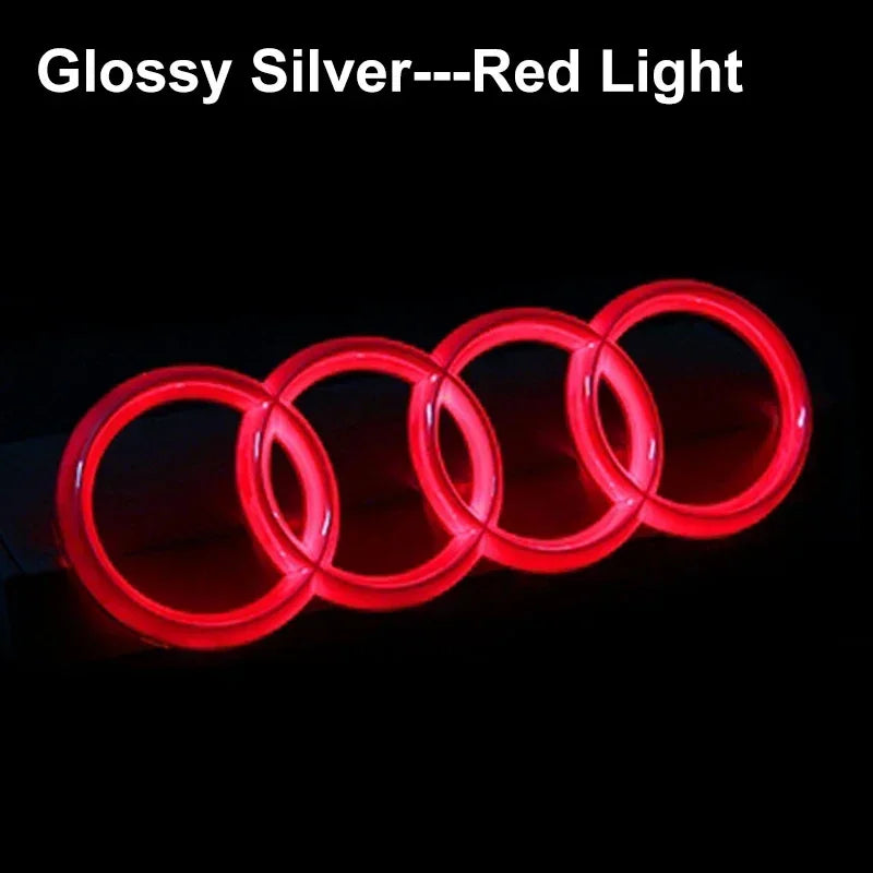 Static Light Car Front Grille LED Emblem Decor for Audi A4 A5 Q5 RS5 A4L A3 8p Q3 A8 Decals Badge Sticker Exterior Accessories