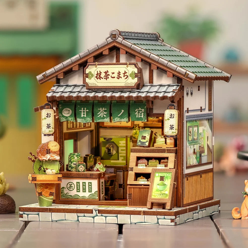 CUTEBEE DIY Book Nook Kit Japanese Mini Store 3D Puzzle Dollhouse for Bookshelf Unique Craft Gift for Book Lover Miniature Set