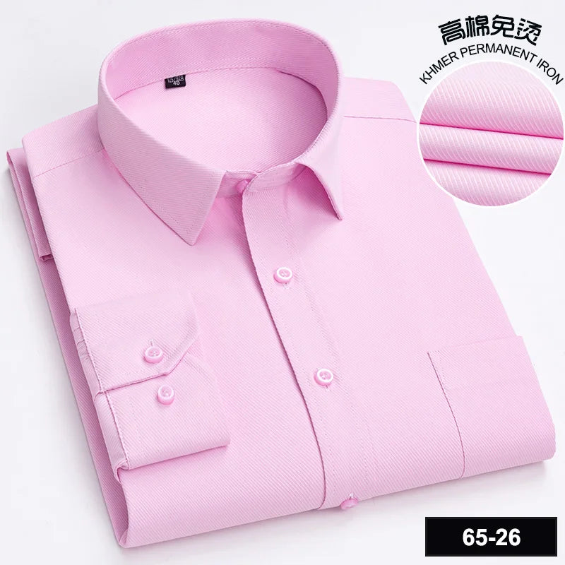 Men's High-quality Fashion Casual Print Plaid Stripe Long Sleeve Shirts Single Pocket Comfort Fit Business Formal Office Blouses