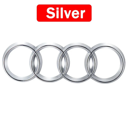 Black Silver ABS 4 Ring Car Hood Bonnet Front Grill Trunk Rear Emblem Logo Badge Sticker For Audi A3 A4 A5 A6 A7 TT Q2 Q3 Q5 Q8
