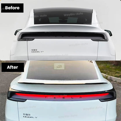 Matte Black  Rear Trunk Spoiler for Tesla Model Y Juniper 2025 - Easy Install Carbon Fiber Trim Blade Wing Body Kit Auto Tuning