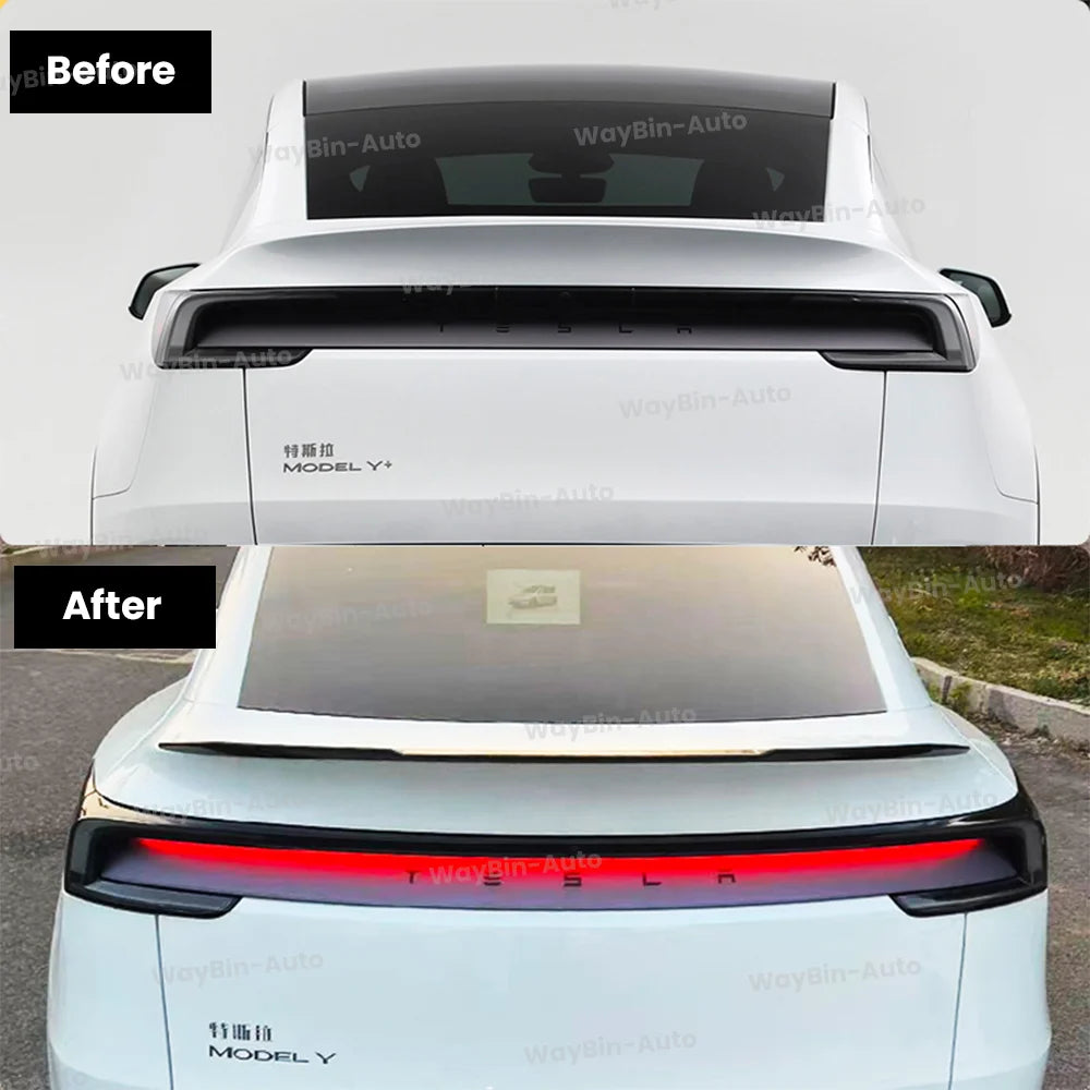Matte Black  Rear Trunk Spoiler for Tesla Model Y Juniper 2025 - Easy Install Carbon Fiber Trim Blade Wing Body Kit Auto Tuning