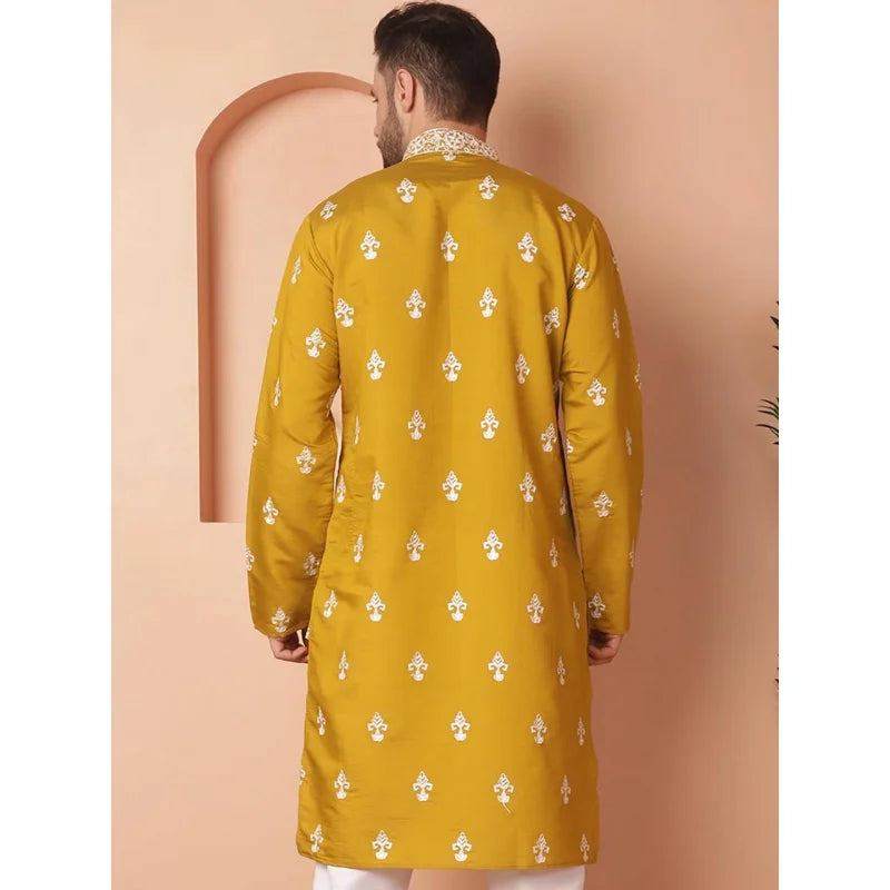 Men's digital printed kurta vardha regular fit Mandarin collar long suitable all occasions such as birthday wedding Aidilfitri