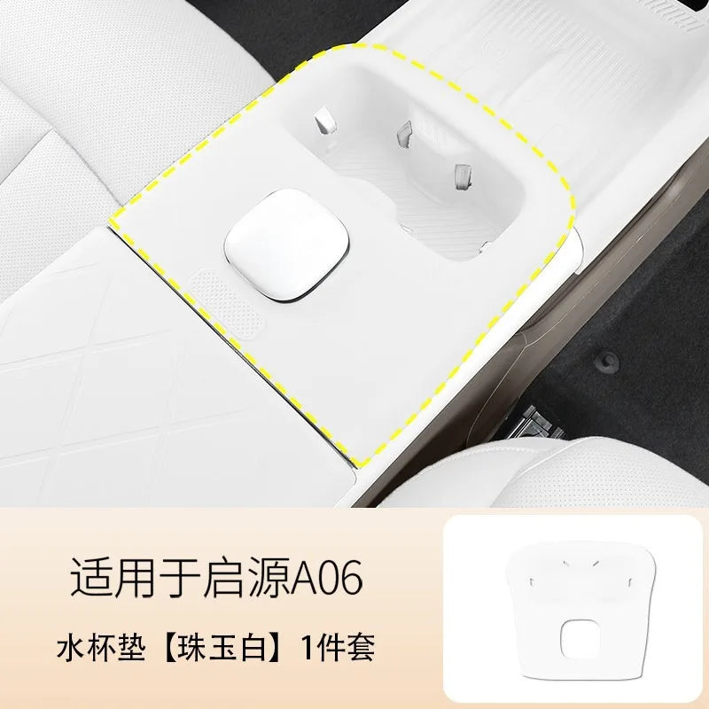 For Changan A06 2026 Wireless Charger Anti-Slip Mat & Cup Holder Liner Set, Non-Scratch Silicone Interior Accessories
