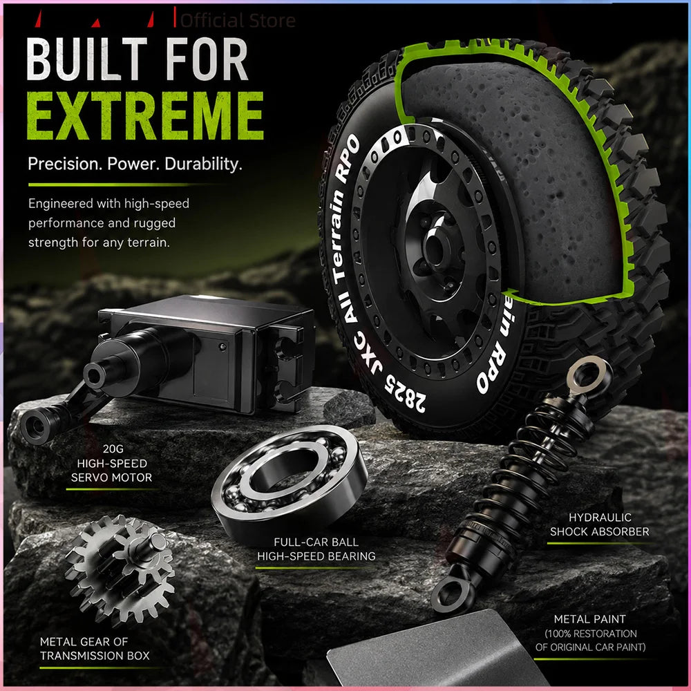 JXC LC80 4WD Brushed RC car  2.4GHz RTR 1/12 Electric Remote Control Electric Off-Road Climbing Car Model Cars Toys Gift