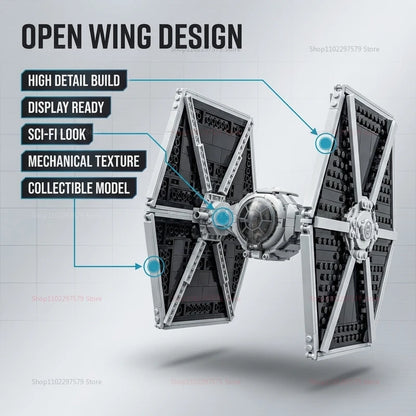 MOC Space War Series Tie Fighter DIY Building Blocks Set Toys Imperial Model Toy for Birthday Gift