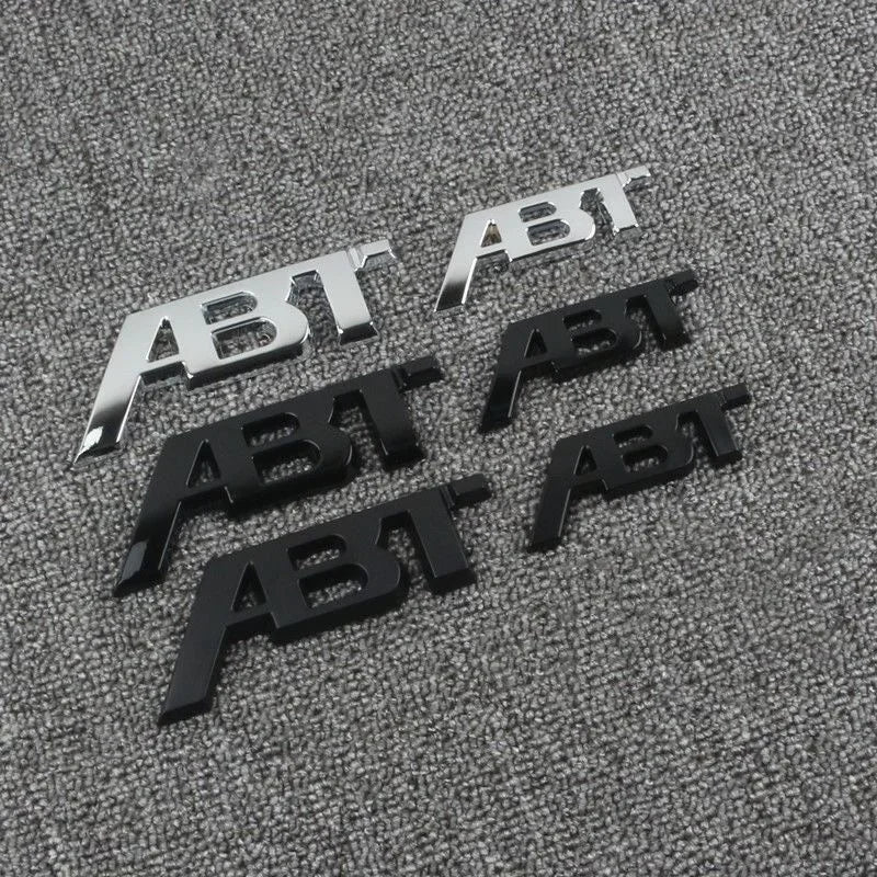 ABT-Style Gloss Black Rear Trunk Emblem - 1PCS Adhesive Badge Compatible with Audi A3/A4/A5/A6/A7/A8 & Q2/Q3/Q5/Q7 Models