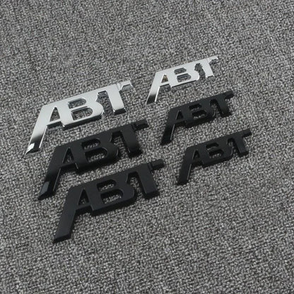 ABT-Style Gloss Black Rear Trunk Emblem - 1PCS Adhesive Badge Compatible with Audi A3/A4/A5/A6/A7/A8 & Q2/Q3/Q5/Q7 Models