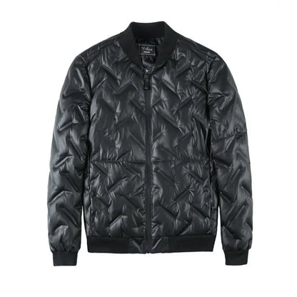 2023 Winter Light Thin Down Jacket Keep Outdoor Warm Stand Collar Slim Casual Short Overcoat Male Fashion Social Streetwear Tops