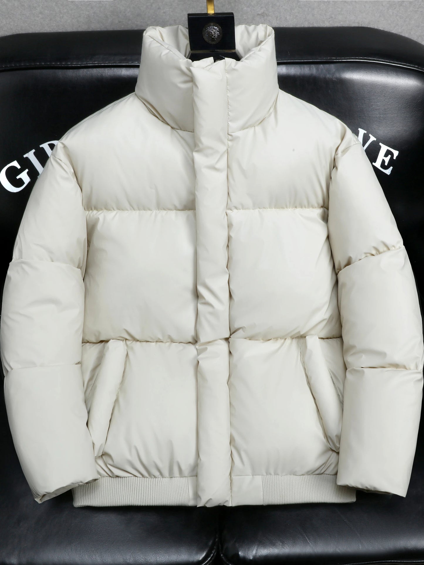 2025 Winter Men's Thickened down Cotton Jacket Warmth Frostproof PU Leather Durable Fashionable Urban Style Long Sleeve Coat