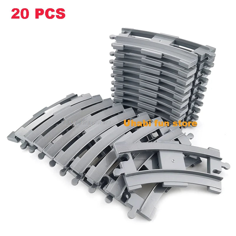 Rail Transport Big Size Building Blocks Creative Track Accessories Assemble Toys For Children Bricks Compatible City Train Set