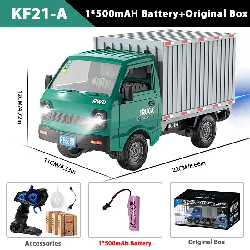1:16/1:18 RC CAR Simulation With Spray Lights Drift Climbing Truck LED Light Haul Cargo Remote Control Electric Toys For Child