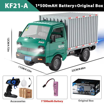 1:16/1:18 RC CAR Simulation With Spray Lights Drift Climbing Truck LED Light Haul Cargo Remote Control Electric Toys For Child