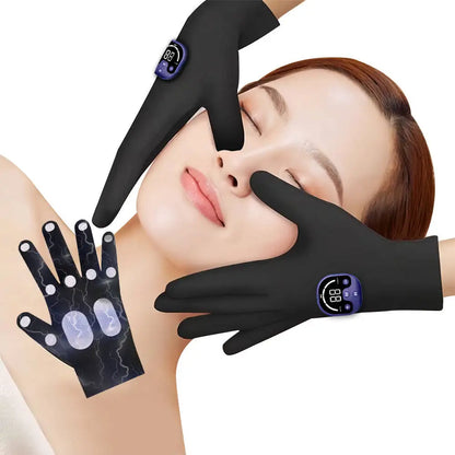 Skin Firming EMS Gloves Rechargeable Cordless for Body Facial Massage Microcurrent Toning Adjustable Intensity Wave Pattern Mode