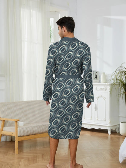 Men's Robe 2025 Spring Sleepwear Bathrobe Men Printing Must-have for Leisure Entertainment Autumn Long Nightgown Funny Pajamas